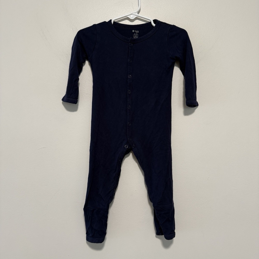 Kyte Baby Navy Blue Bamboo Robin Snap Romper Baby‎ Size 6-12 Months